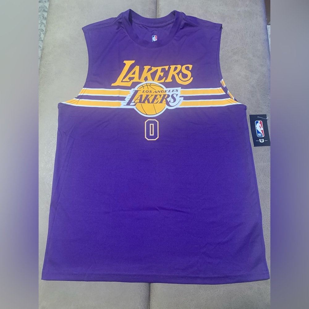 NBA LA Lakers #0 Russell Westbrook Sleeveless Shirt Purple NWT Mens Size Medium